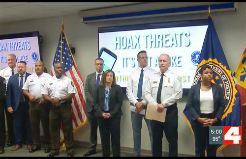Dr. Greg Wagener, Coordinator of Student Discipline, with local and federal law enforcement